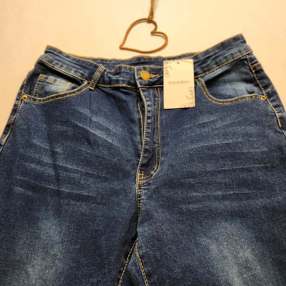 ⭐ NWT Falmer Heritage Pantalon Dark Wash Retro Flare Jeans, Size XL